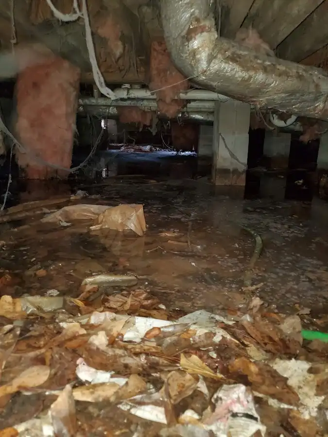 Crawl space flood assessment for Commercial Water Damage Restoration in Hopedale
